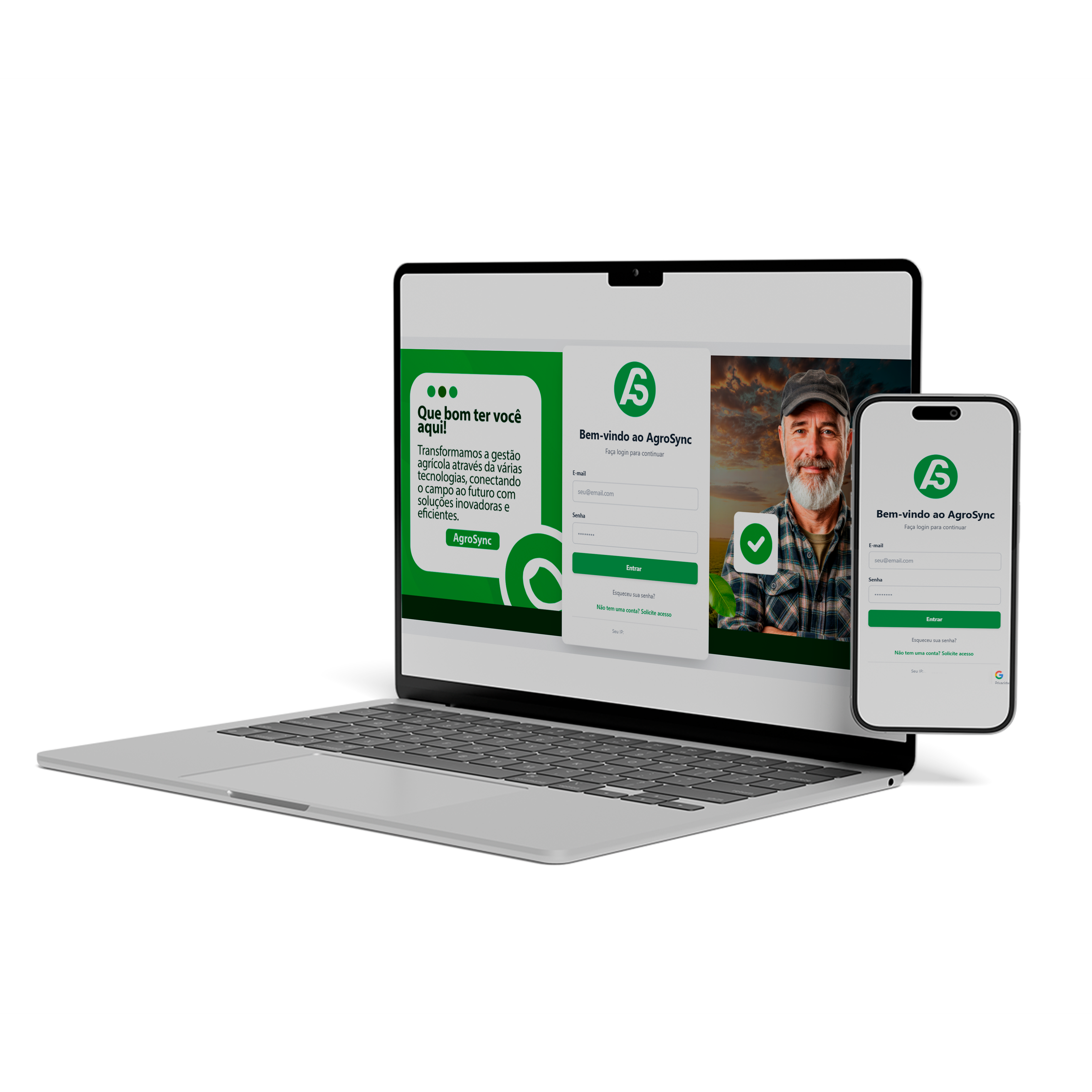 Dashboard AgroSync em notebook